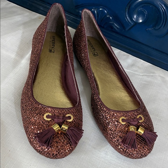 Sperry Shoes - Sperry Sparkling Brown Ballerina Flats with Tassels SIZE 9.5 NEW WITHOUT BOX